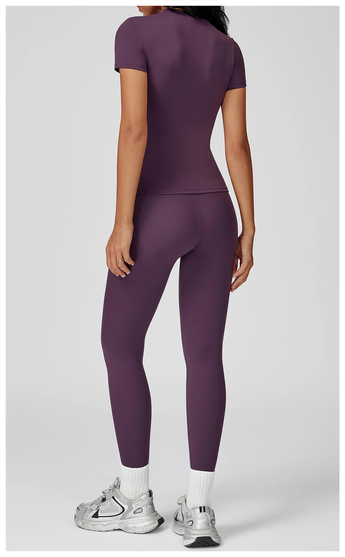 Women  Yoga Set 2PCS Workout Set Sportswear Gym Clothing Fitness Long Sleeve High Waist Leggings Cycling Shorts Sports Suits